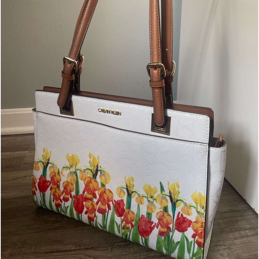 Calvin Klein logo purse with flowers